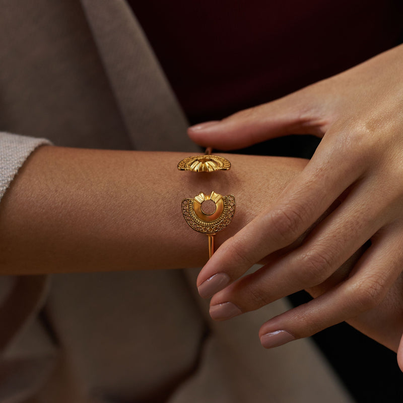 Artisan Handmade Gold Bracelet Cuff