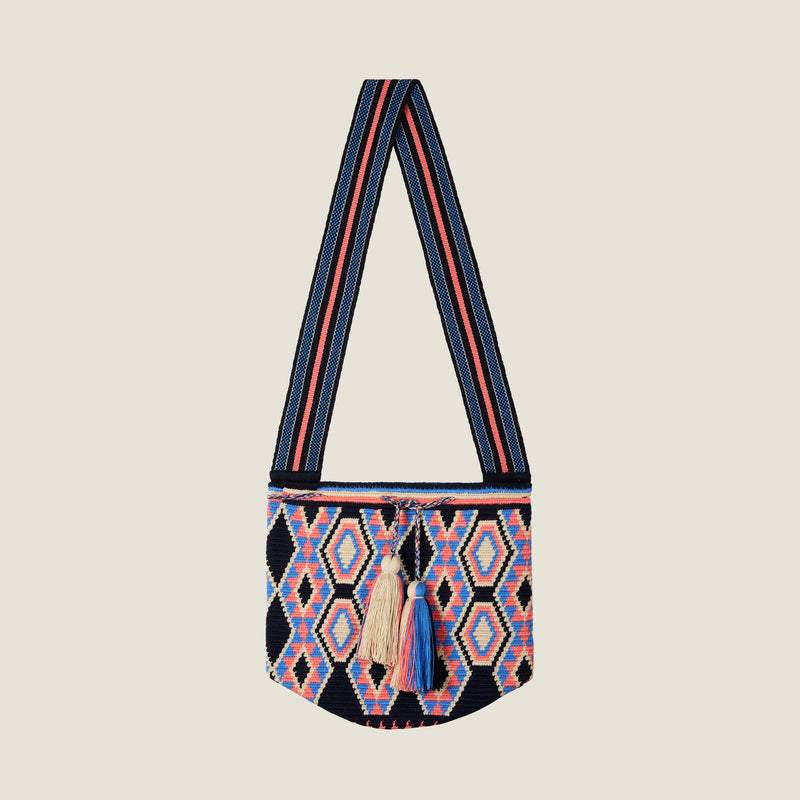 brora hand woven artisan printed cross body bag