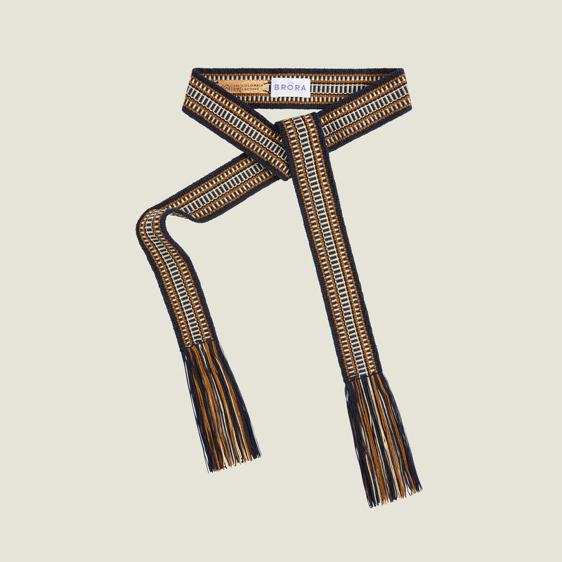 hand woven artisan brora printed belt