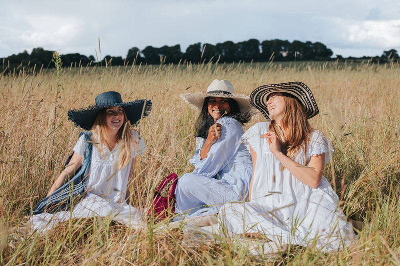 Artisan Woven Wide Brim Hat With Fringe