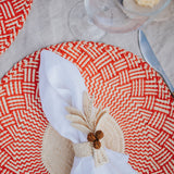 Hand Woven Palm Tree Napkin Rings and Artisan Woven Placemats