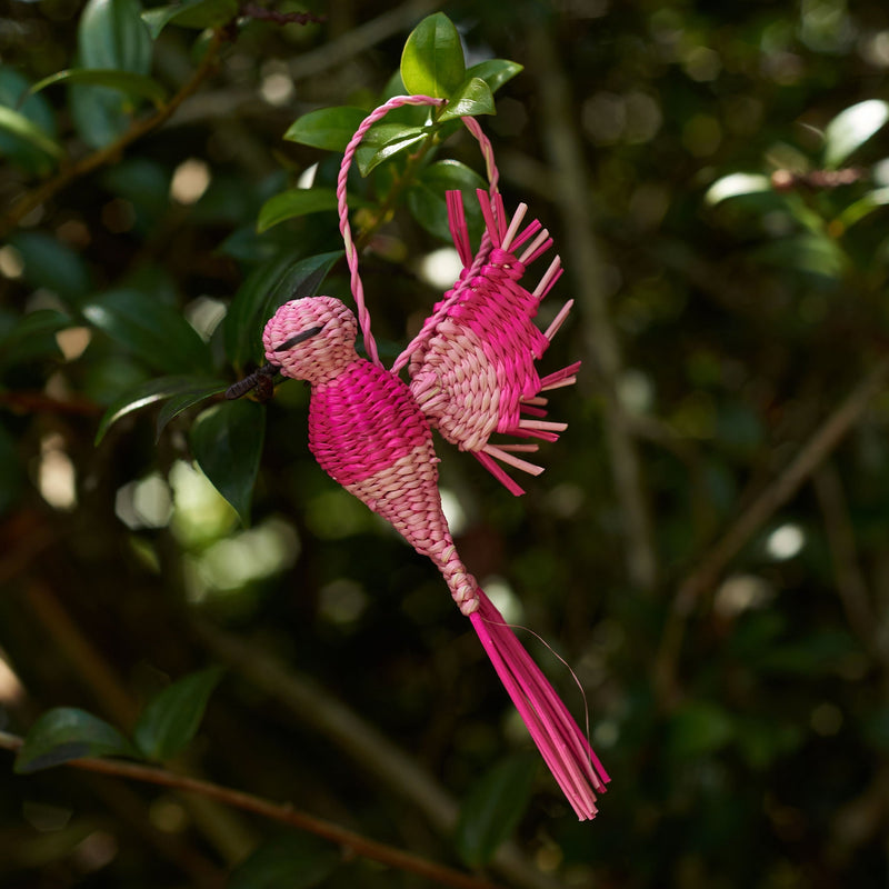 Palmito Woven Hummingbird Baubles (Set of 4) Multi-Coloured - The Colombia Collective