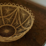 Hand woven raffia bowl with frill edge