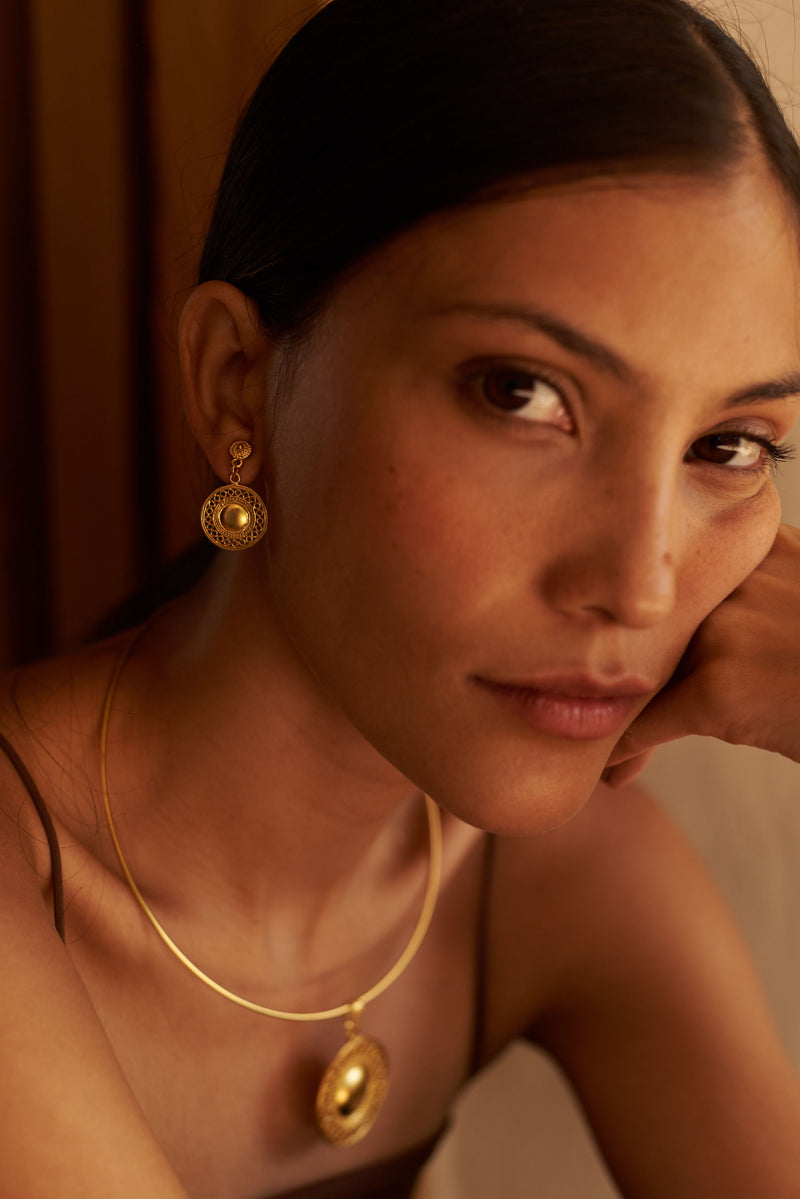 Precolombino Muisca Pendant + Choker - The Colombia Collective