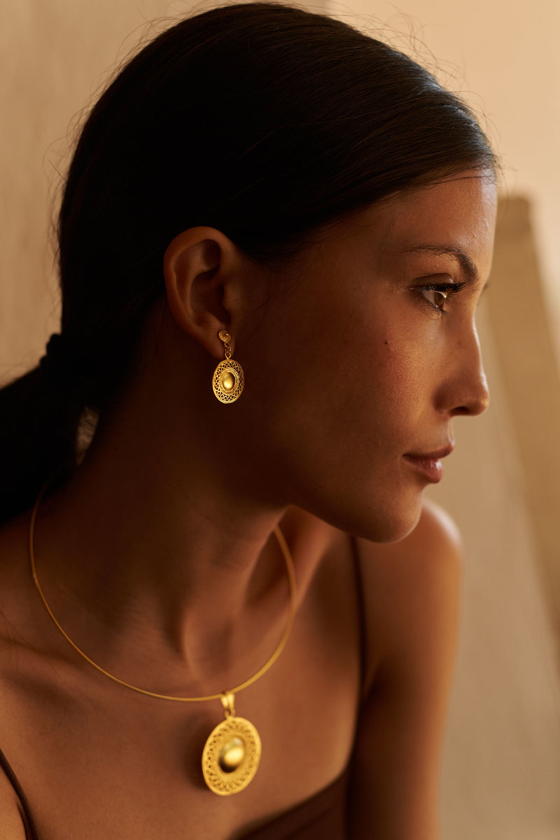 Precolombino Muisca Pendant + Choker - The Colombia Collective