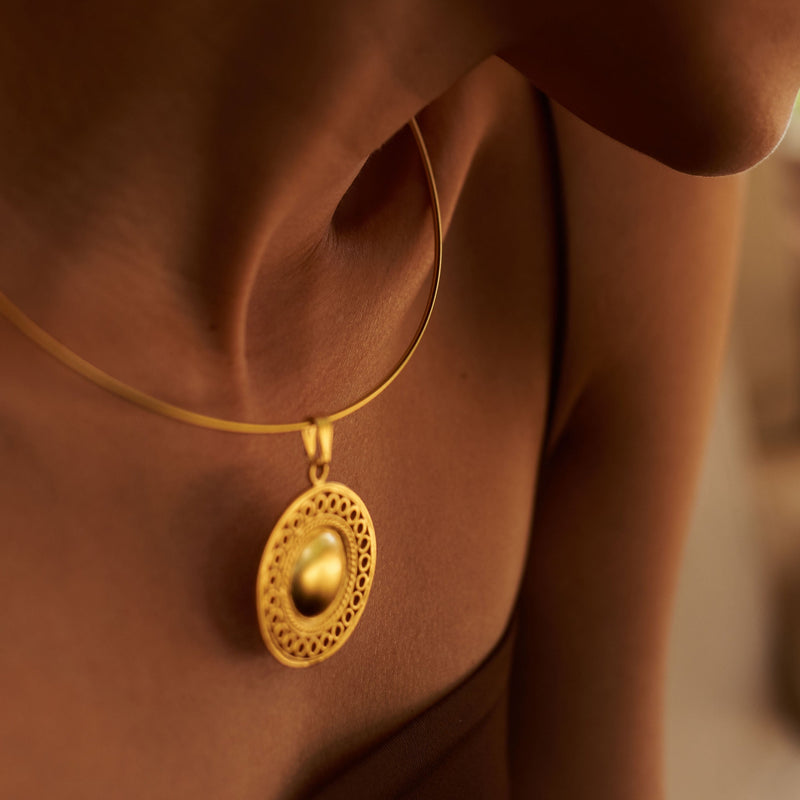 Precolombino Muisca Pendant + Choker - The Colombia Collective