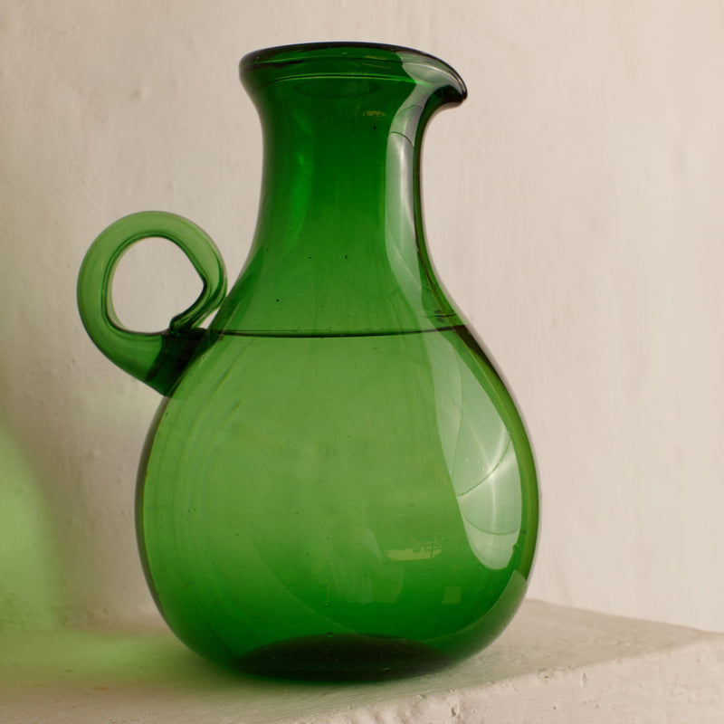 Sofia Large Handblown Glass Water Jug - The Colombia Collective