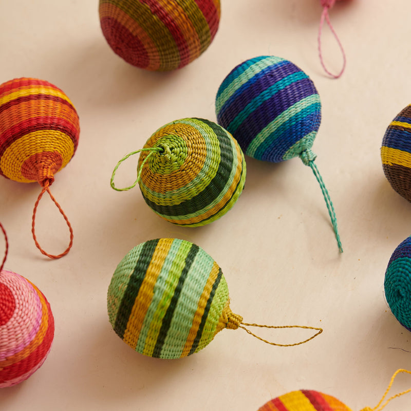 Palmito Woven Baubles (Set of 4) - The Colombia Collective