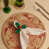 Palmito Woven Holly Napkin Rings Forest (Set of 4) - The Colombia Collective