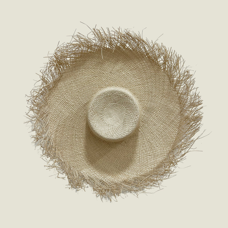 Artisan Woven Wide Brim Hat With Fringe