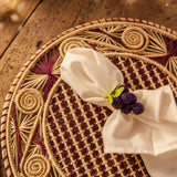 Sandra Woven Placemats & Fruity Napkin Rings Set