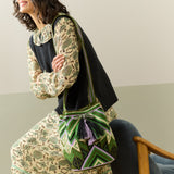 brora hand woven artisan printed cross body bag