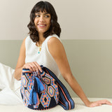 brora hand woven artisan printed cross body bag