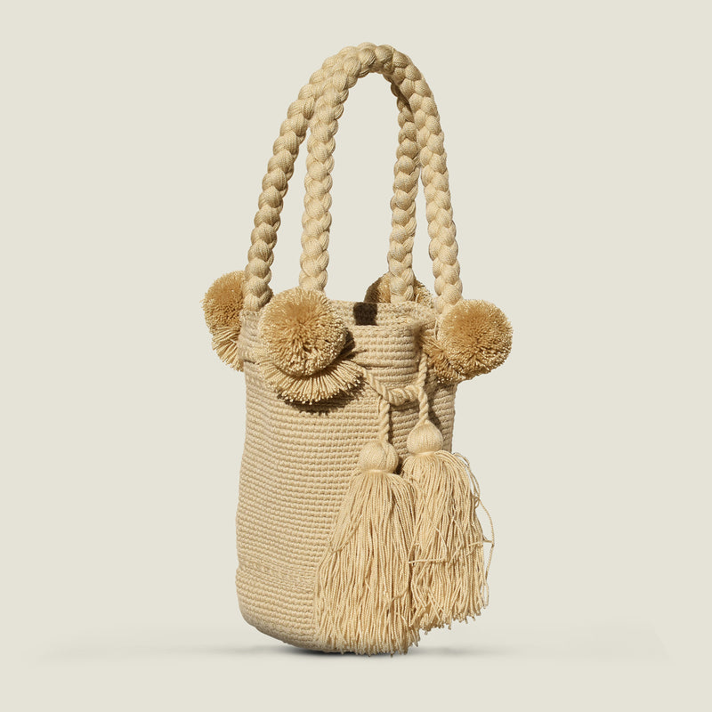 Wayuu Medium Pom Pom Bag - The Colombia Collective