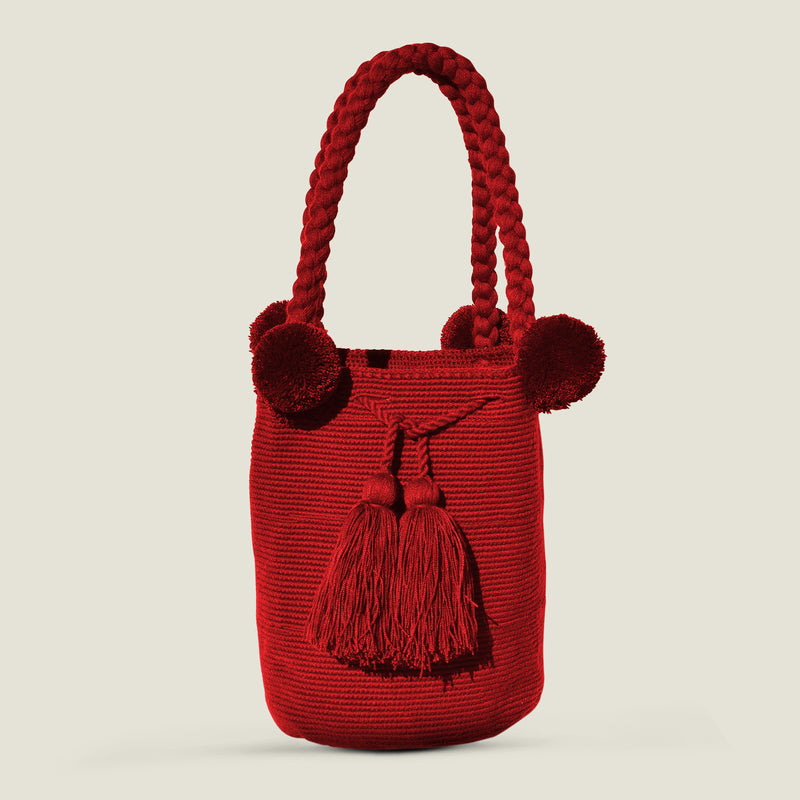 Wayuu Large Pom Pom Bag - The Colombia Collective