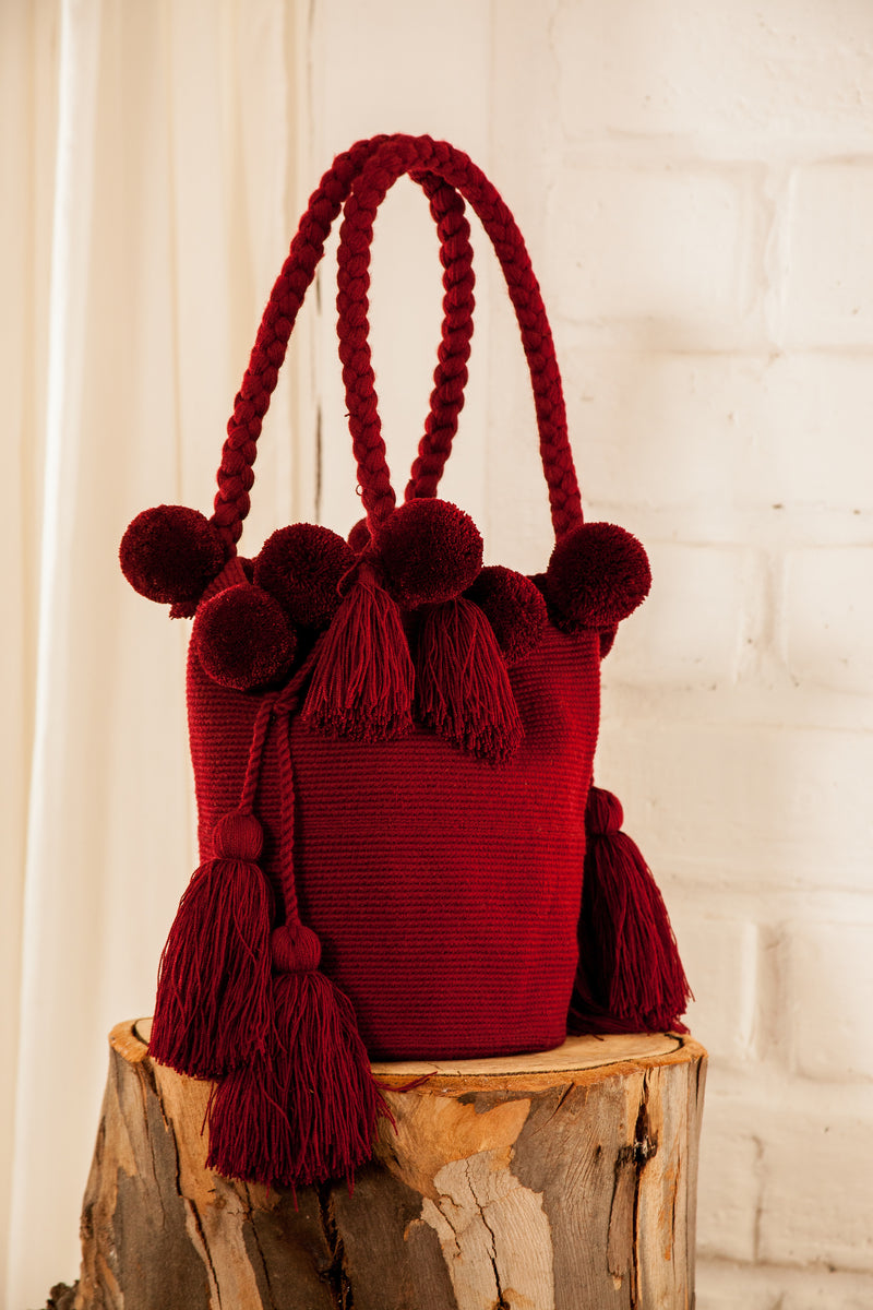 Wayuu Luxury Pom Pom Bag - The Colombia Collective
