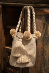 Wayuu Large Pom Pom Bag - The Colombia Collective