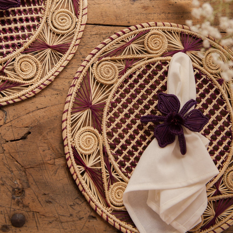 Orchid Woven Napkin Rings (Set of 4) - The Colombia Collective