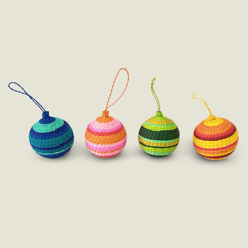 Palmito Woven Baubles (set of 4) - The Colombia Collective