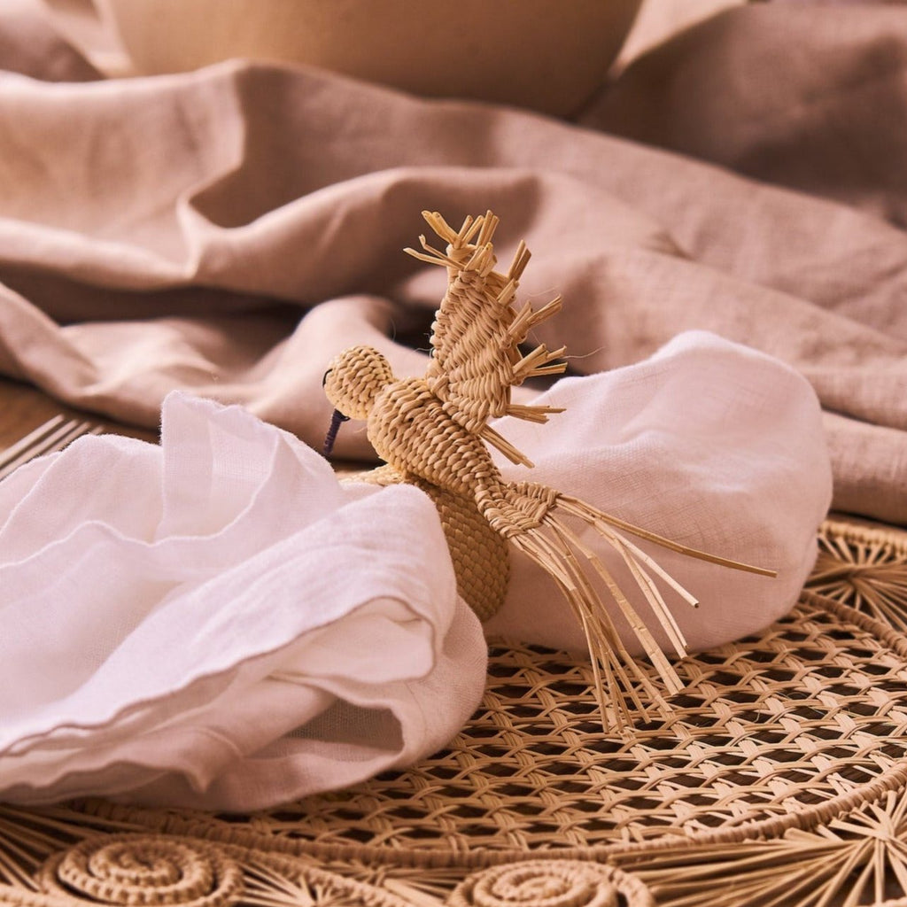 Brown napkin store rings